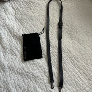 Bandolier Leather Crossbody Strap only  - Black/Pewter NWOT